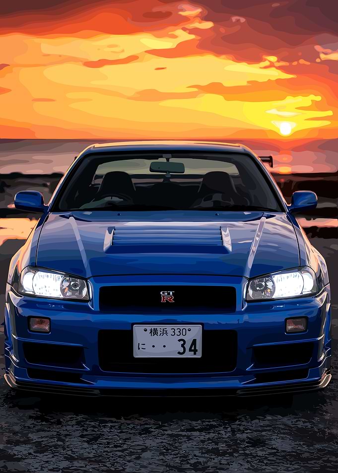 Nissan Skyline GT-R R34 Sunset
