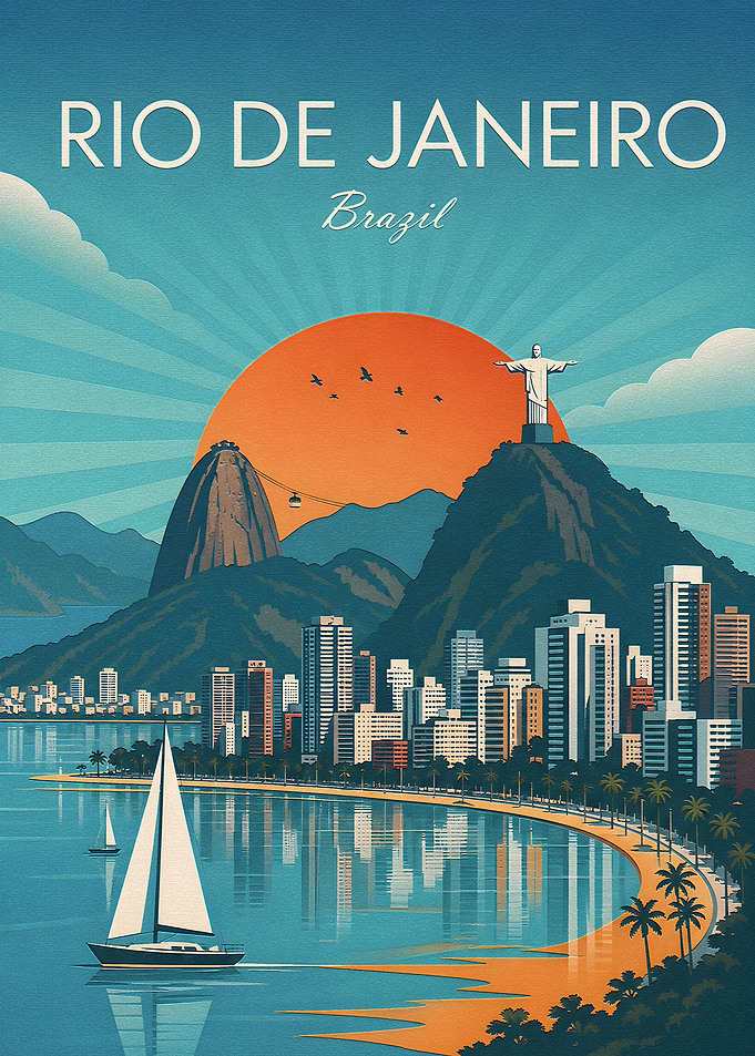 Vintage Rio de Janeiro Travel Poster