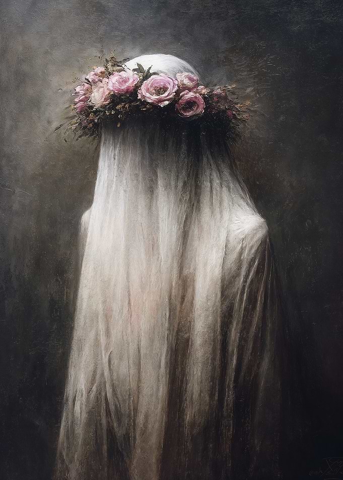 Gothic Ghost Bride with Roses