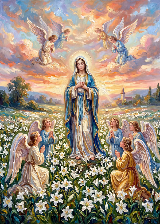 Virgin Mary Surrounded by Angels