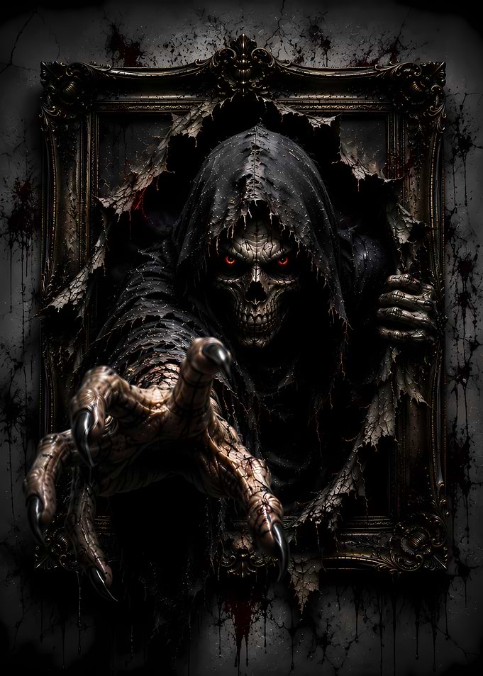 Grim Reaper Reaching From Frame