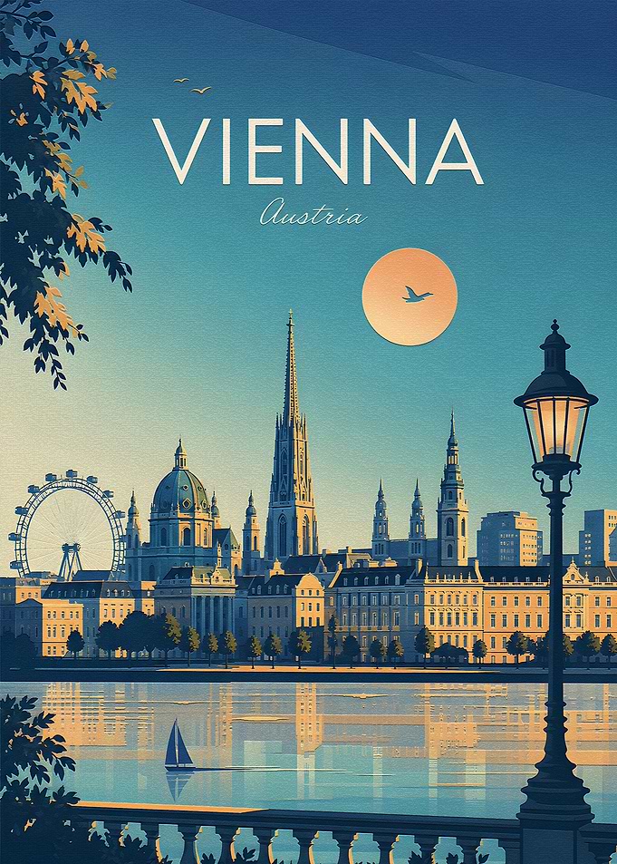 Vintage Travel Poster of Vienna
