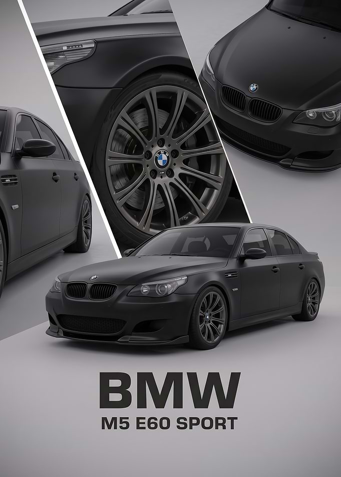 balck sleek art M5 E60 Sport Poster