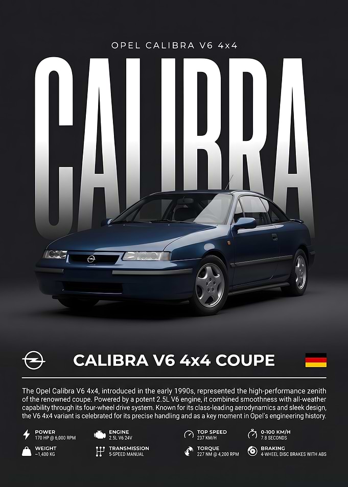 Opel Calibra V6 4x4 Automotive Poster