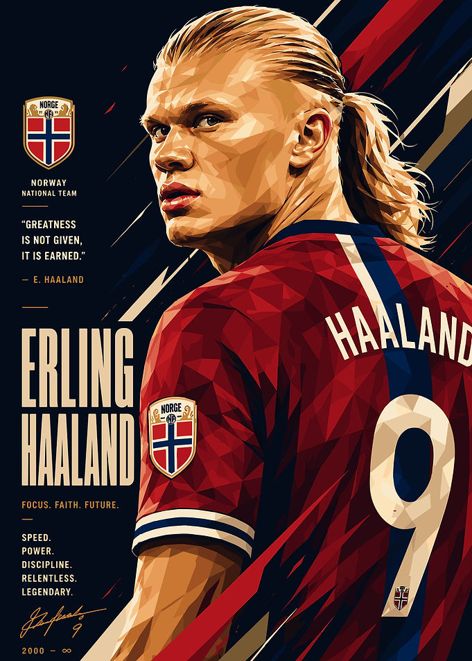 Erling Haaland Norway National Team Poster