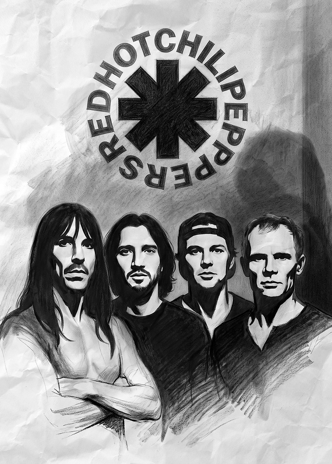 Red Hot Chili Peppers Pencil Sketch