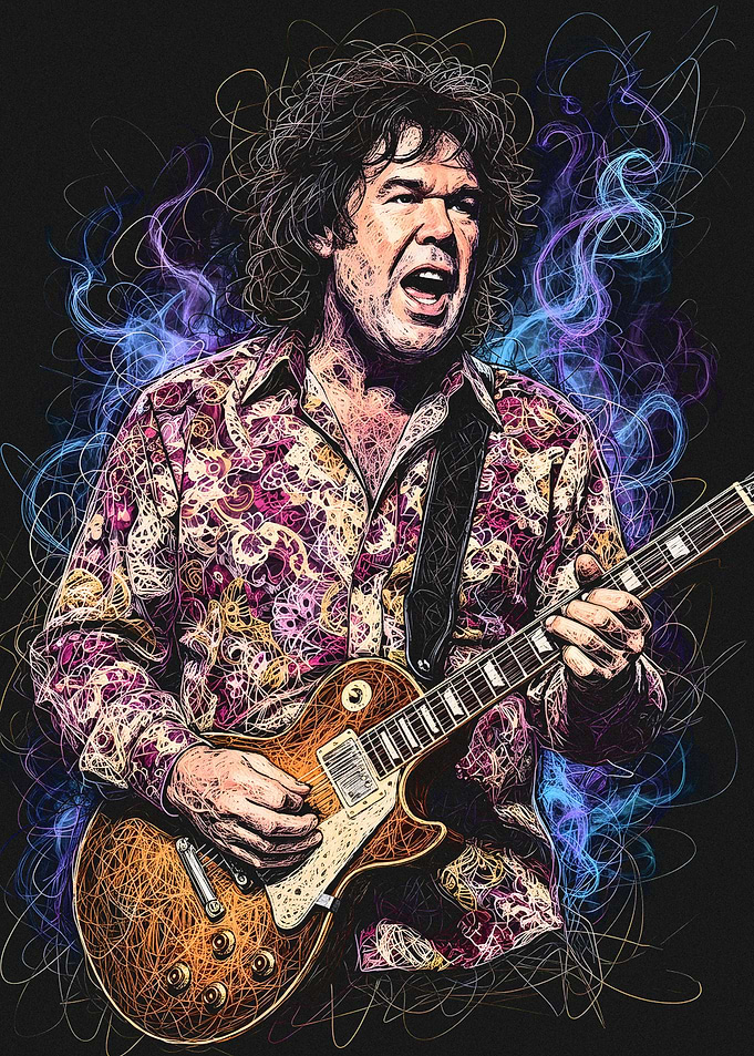 Gary Moore Scribble Art Portrait
