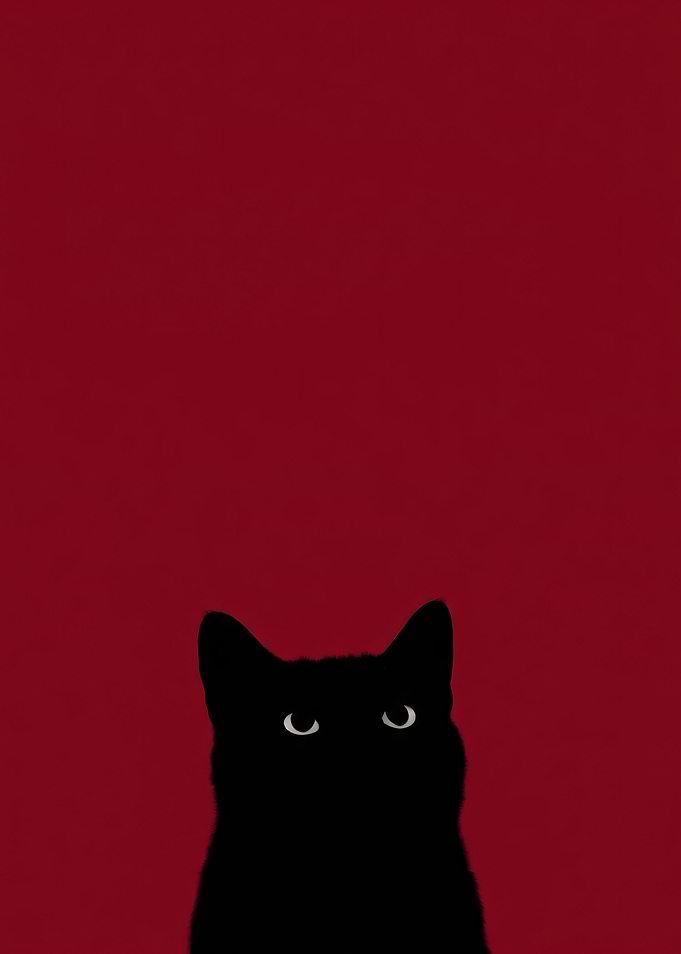 Minimalist Black Cat Silhouette