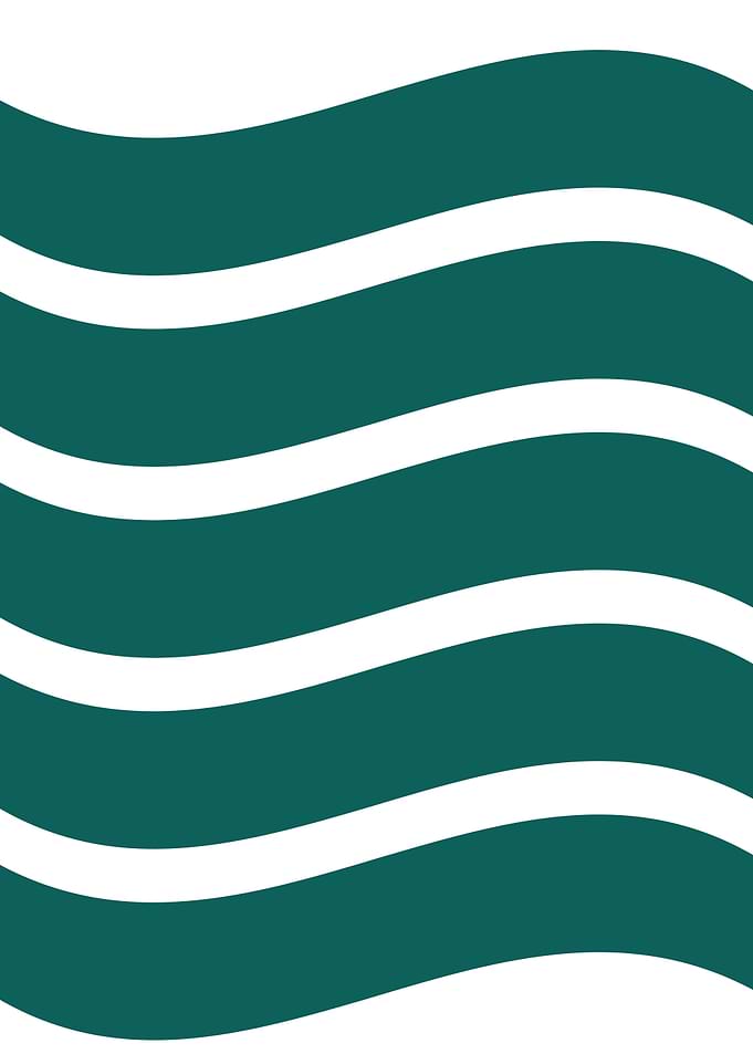 Minimalist Teal and White Wave Pattern