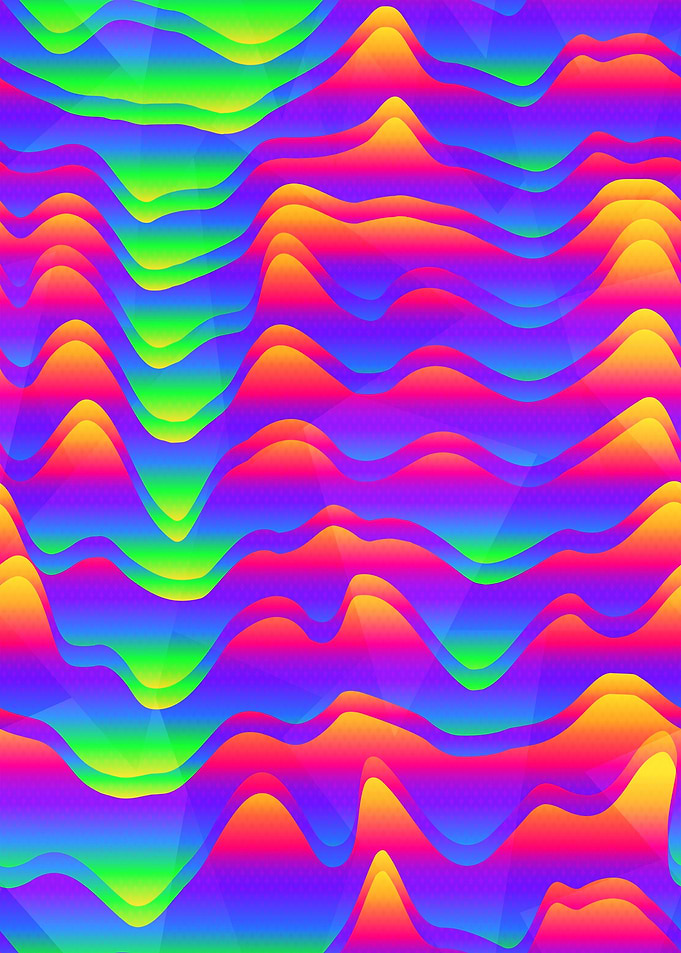 Vibrant Rainbow Wavy Abstract Pattern