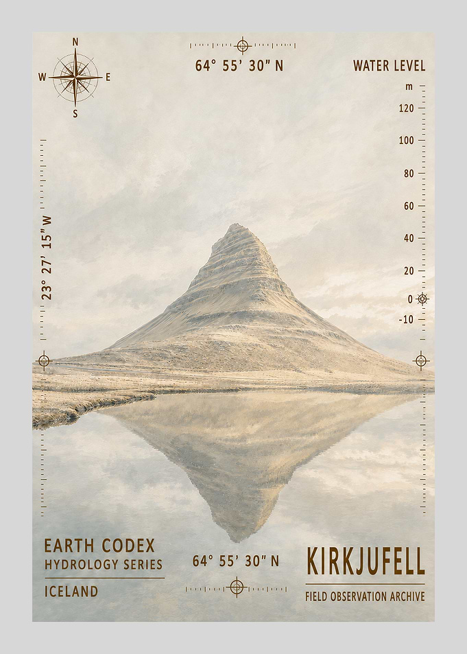Kirkjufell Iceland Field Observation Archive Poster