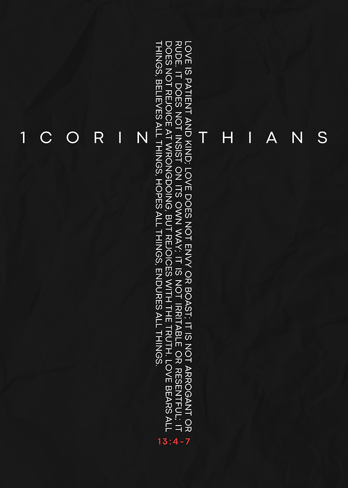 1 Corinthians 13:4-7 Bible Verse Poster
