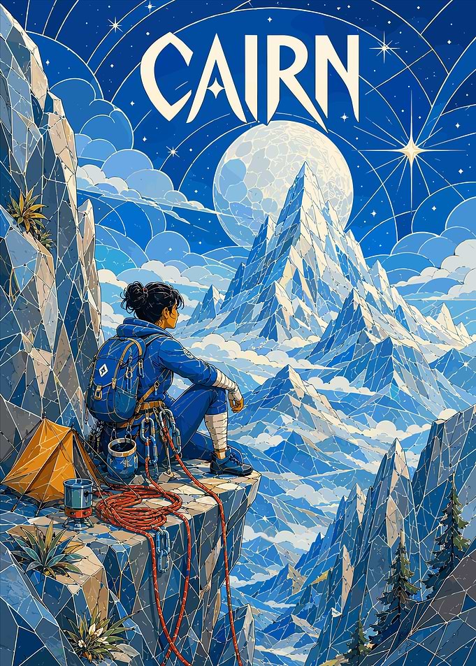 Cairn Mountain Climber Poster