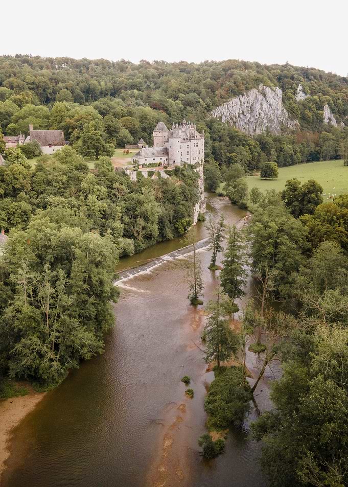 Walzin Castle on a Cliffside River