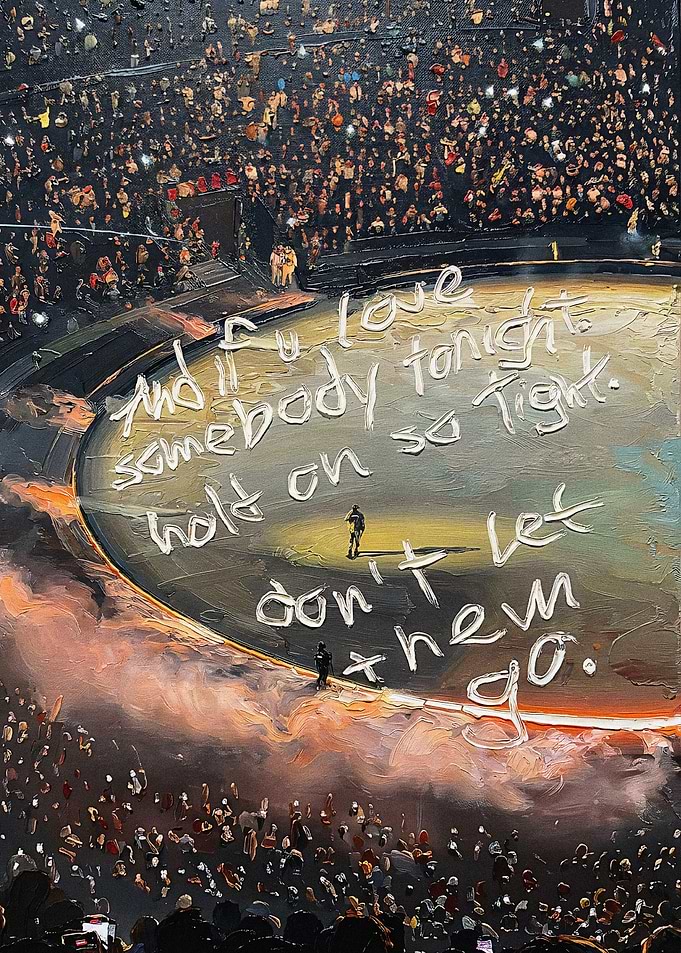 Concert Stage Painting with Lyrics