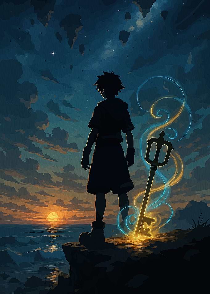 Sora and the Keyblade at Sunset