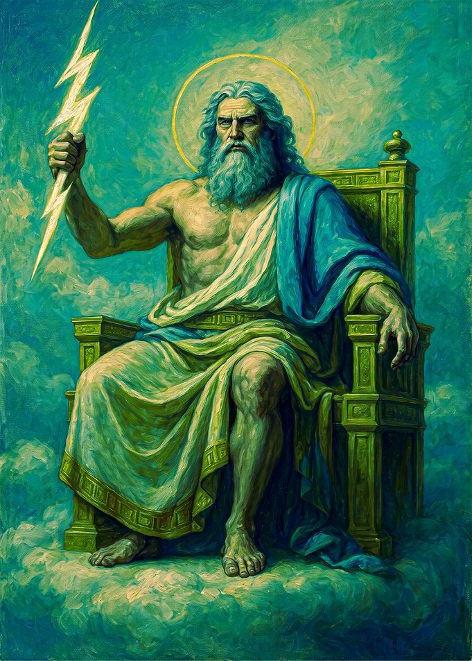 Zeus Sitting on His Throne