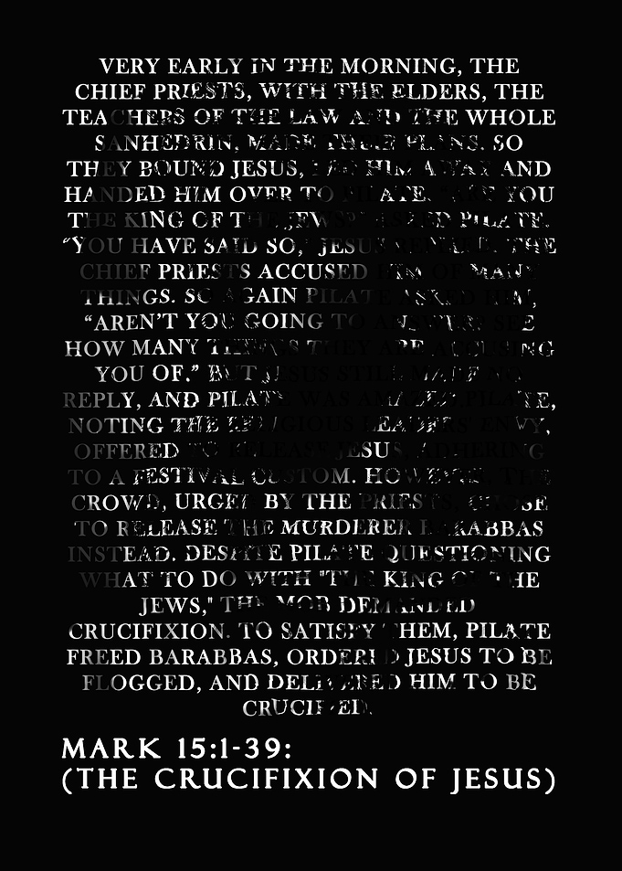 Mark 15 The Crucifixion Of Jesus Typography Art