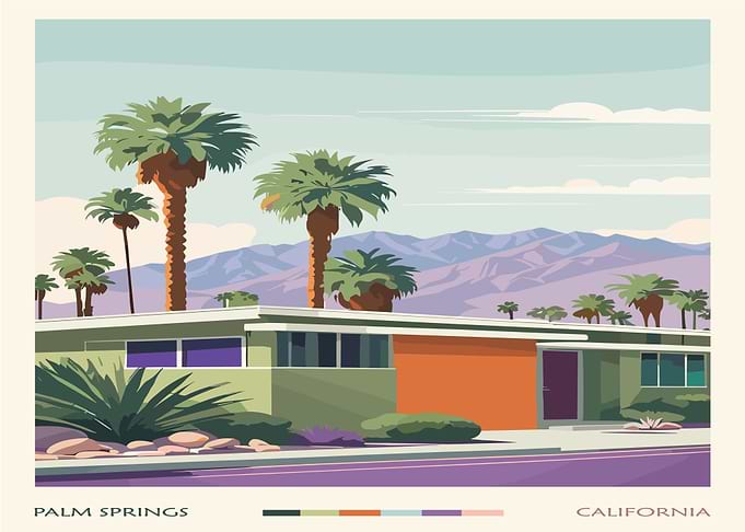 Palm Springs California Mid-Century Modern Poster
