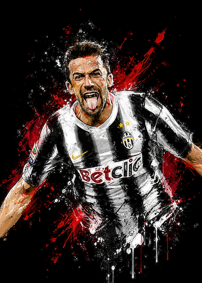 Alessandro Del Piero Juventus Watercolor Art