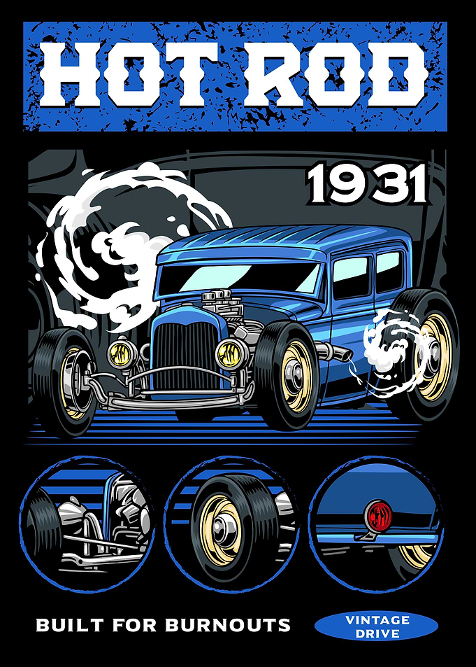 1931 Hot Rod Vintage Poster
