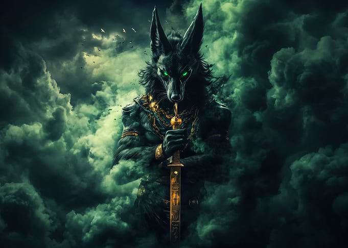Anubis Warrior with Golden Sword