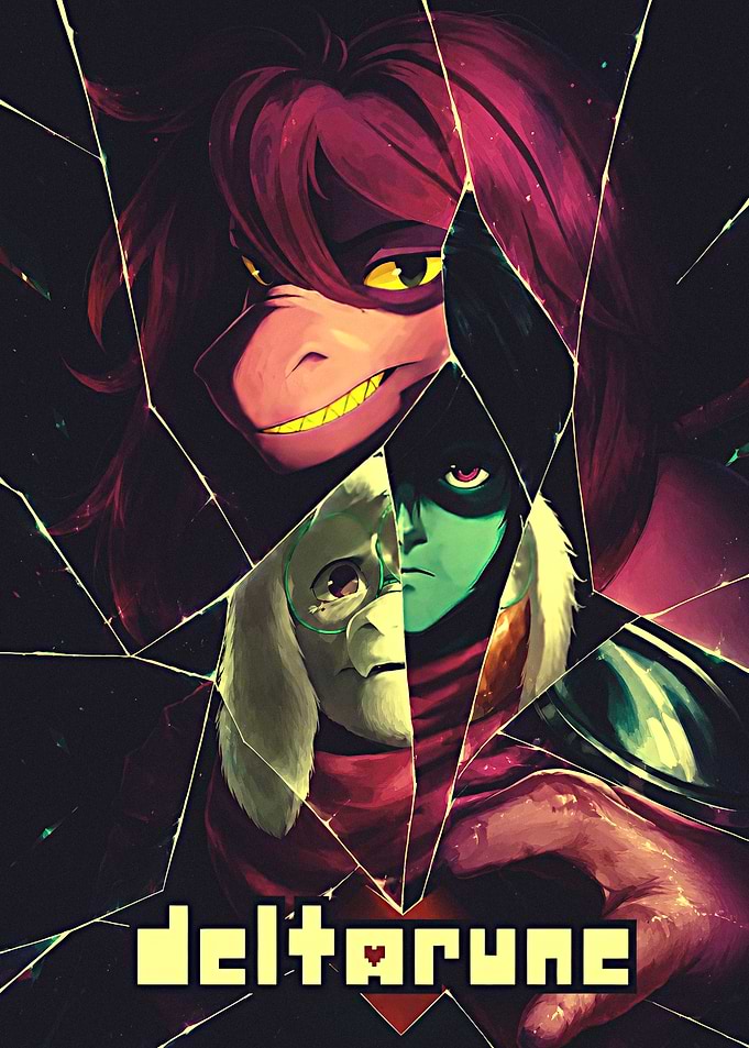Deltarune Shattered Glass Character Poster