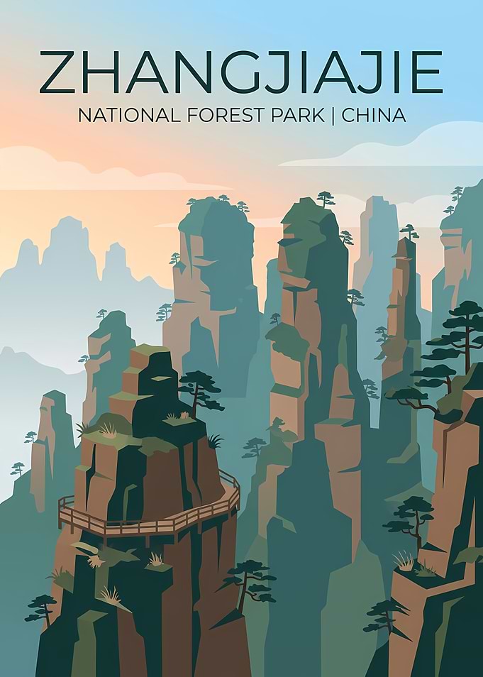 Zhangjiajie National Forest Park Travel Poster