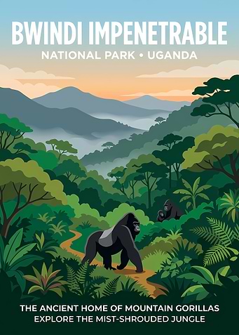 Bwindi Impenetrable National Park Travel Poster
