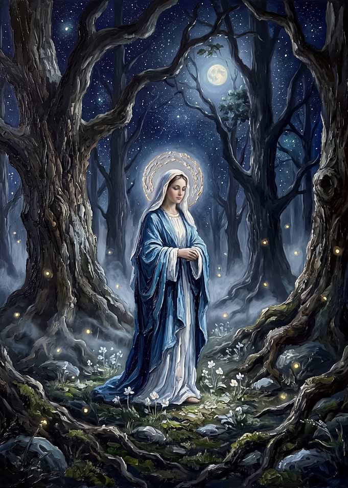 Virgin Mary in Enchanted Forest