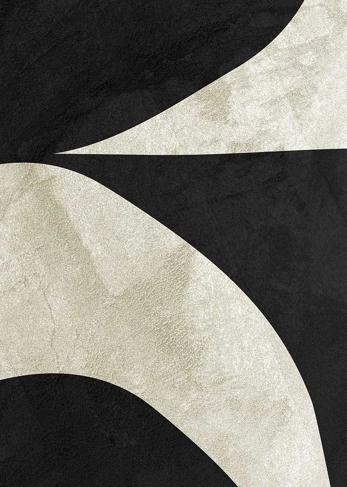 Minimalist Abstract Black and Beige Curves