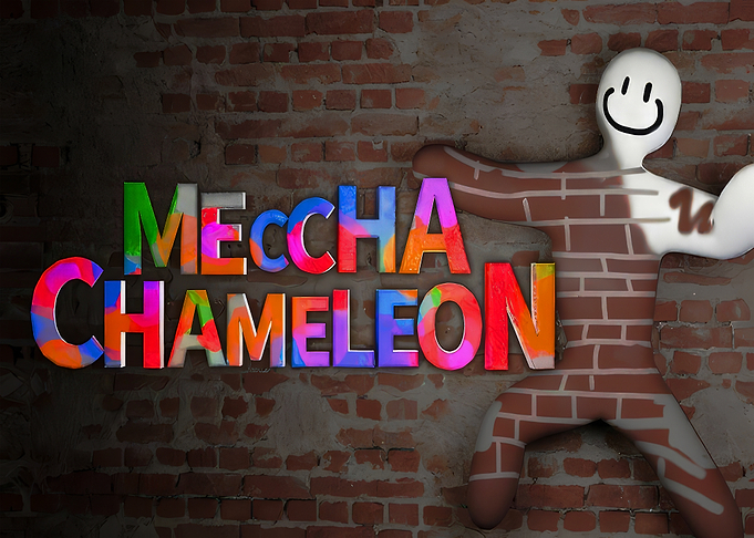 Meccha Chameleon Logo with Character