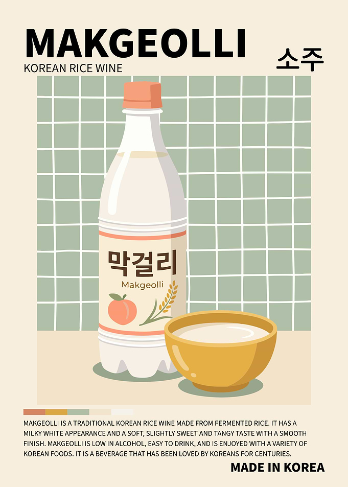 Makgeolli Poster β Traditional Korean Rice Wine Wall Art