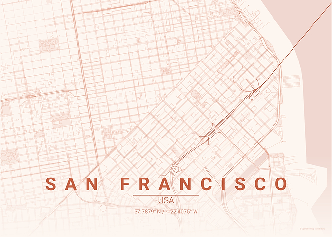 San Francisco Minimalist Map Print