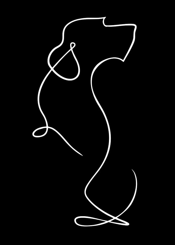 Minimalist Single Line Dog Silhouette