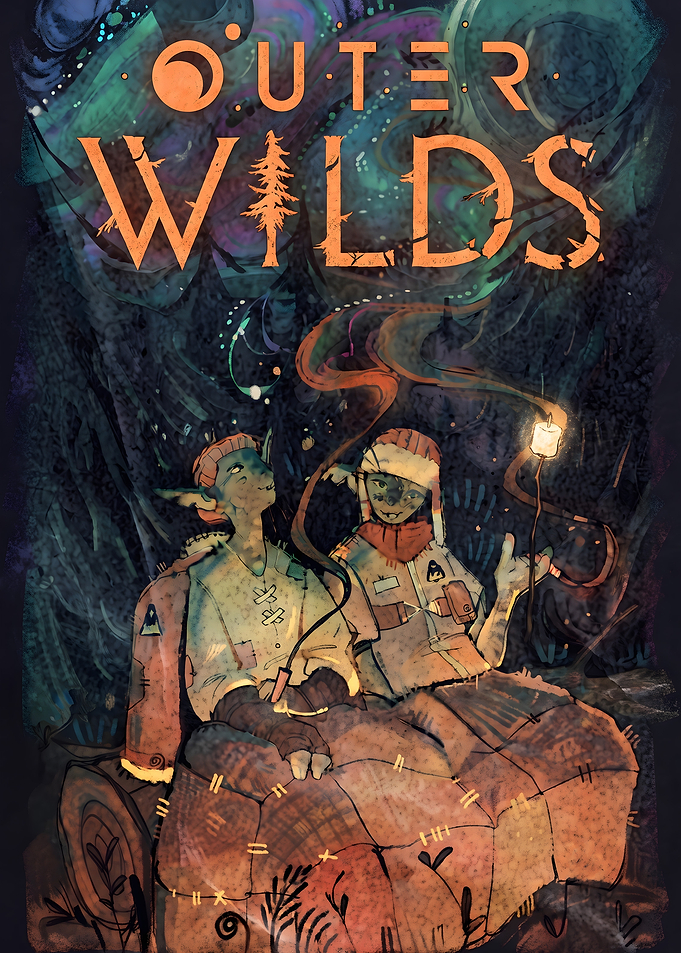 Outer Wilds Hearthian Campfire Illustration