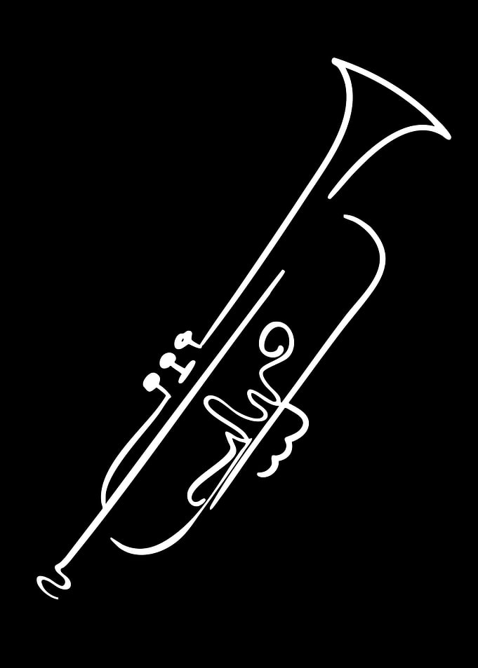 Minimalist Line Art Trumpet Illustration