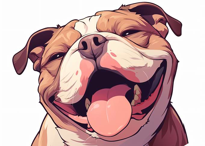Happy Smiling Bulldog Portrait