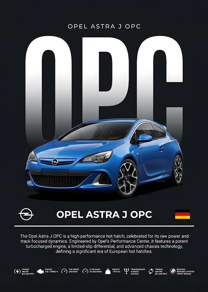 Opel Astra J OPC Performance Poster