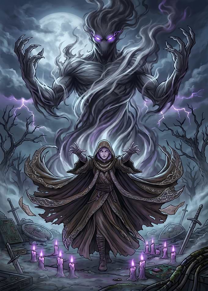 Dark Sorceress Summoning Shadow Entity