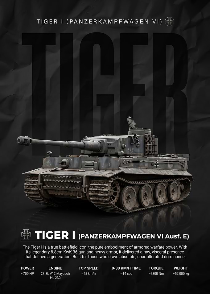 Tiger I Panzerkampfwagen VI Tank Poster