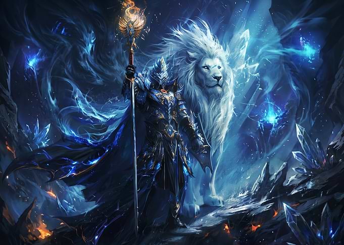 Knight and Spectral Lion Guardian
