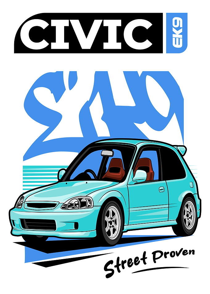 Honda Civic EK9 Street Proven Illustration