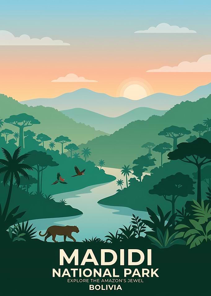 Madidi National Park Bolivia Travel Poster