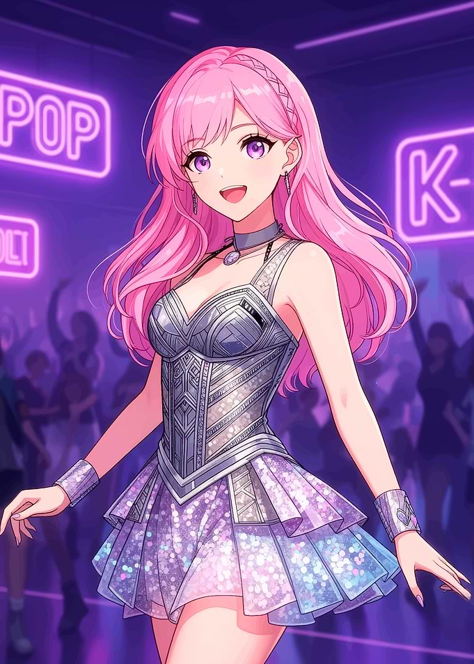 K-Pop Idol Performing on Stage
