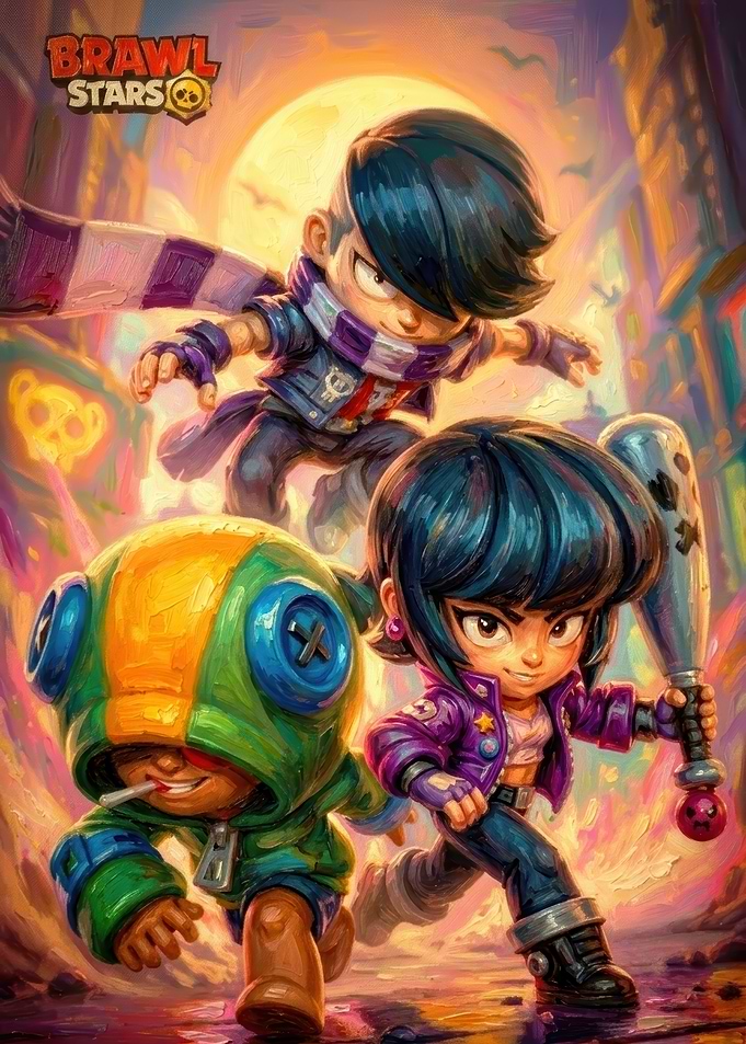 Brawl Stars Characters Action Illustration