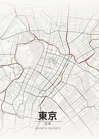 Minimalist Tokyo City Street Map