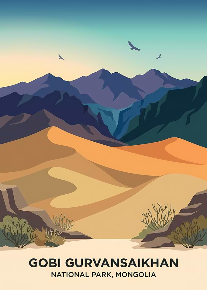 Gobi Gurvansaikhan National Park Travel Poster