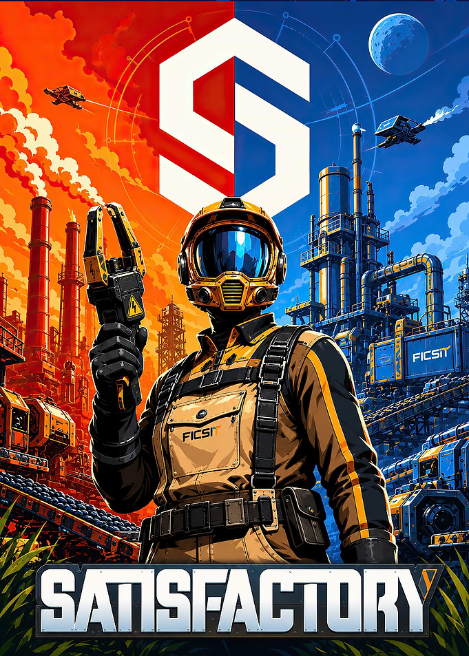 Satisfactory Game Key Art Poster