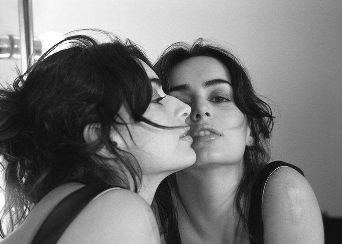 ana de la reguera gazing at her mirror reflection
